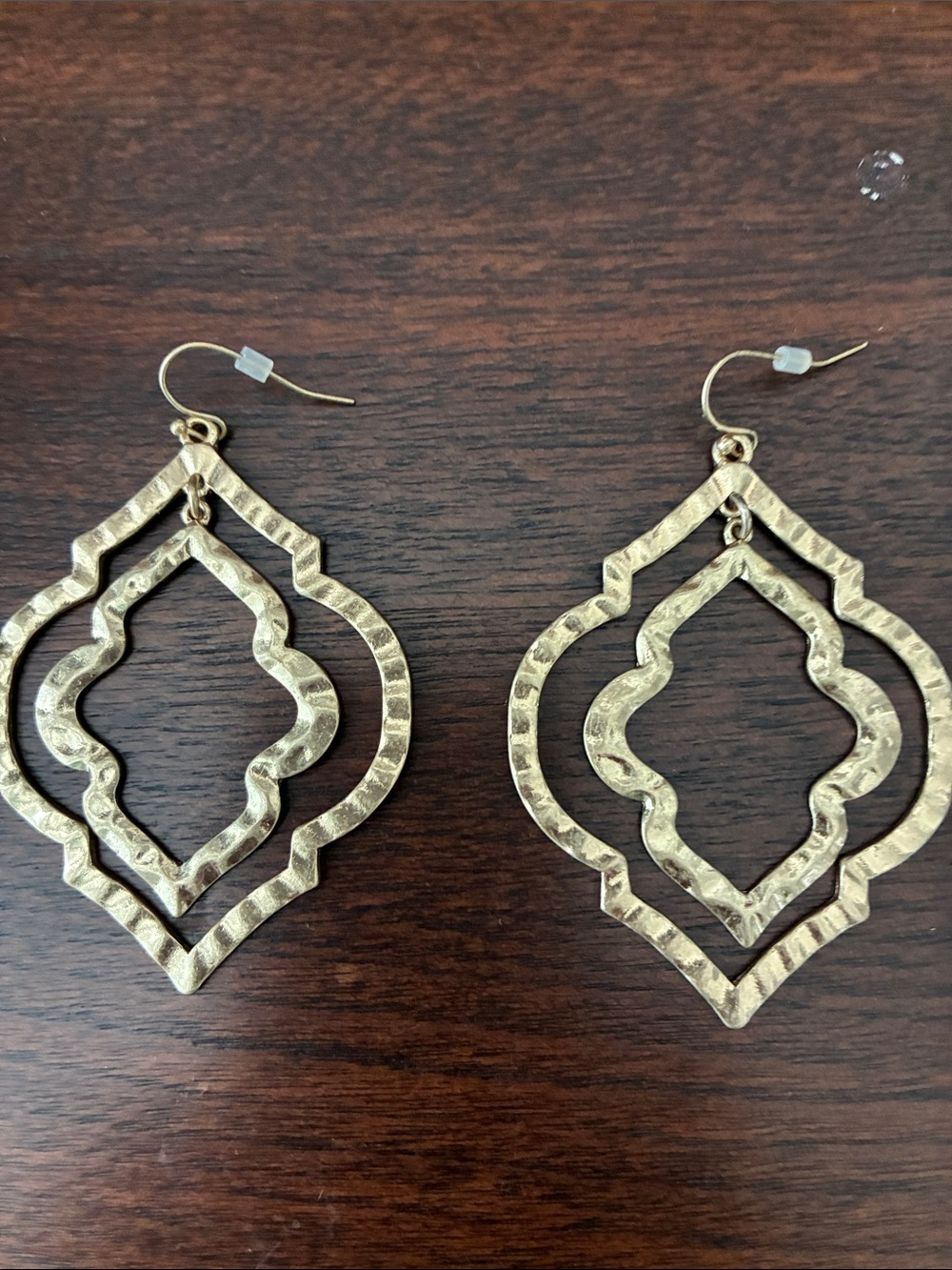 Park Lane Gold Hammered Double Drop Moroccan-Inspired Earrings